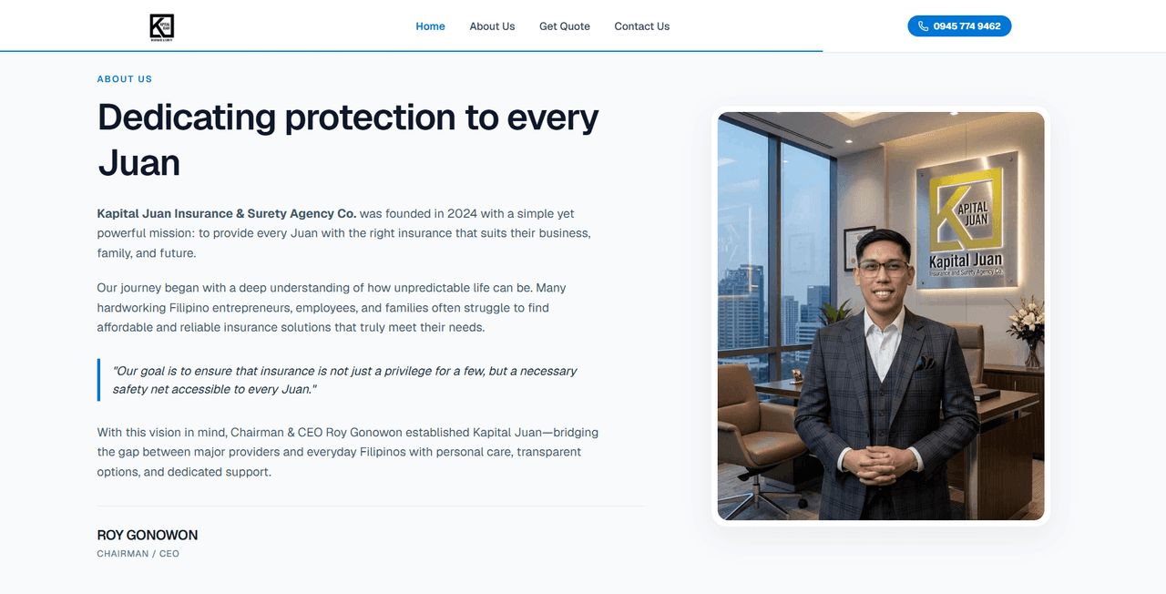 Kapital Juan Insurance — About
