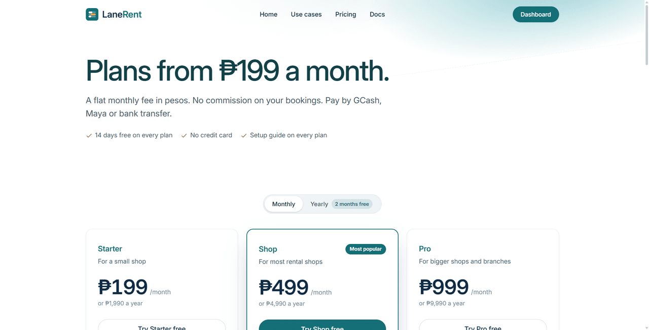 LaneRent — Preview 2