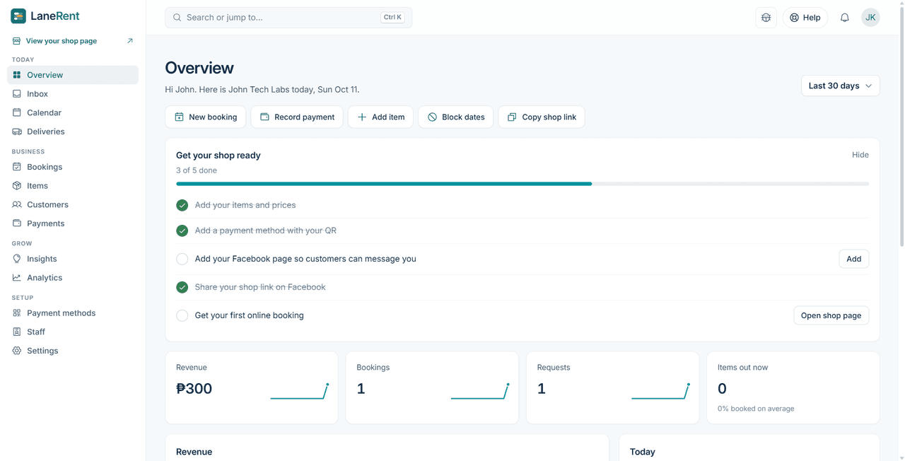LaneRent — Preview 4